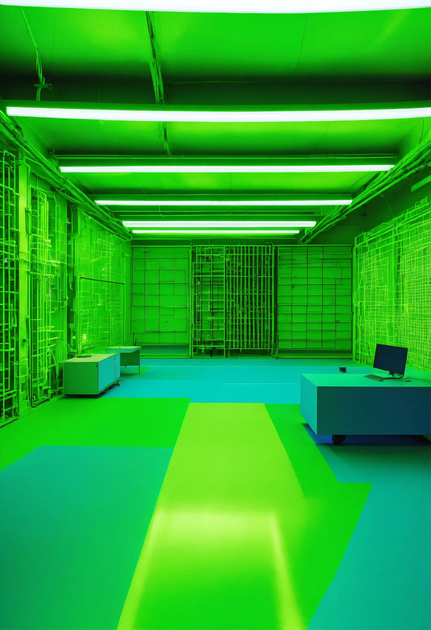 Corporate office with reflective ceiling installation